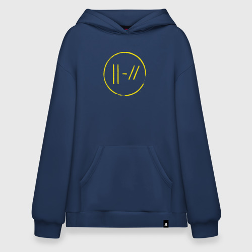 Худи SuperOversize хлопок Twenty one pilots trench, цвет темно-синий