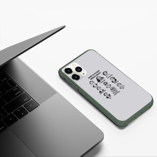 Чехол для iPhone 11 Pro матовый Какой ты Николас Кейдж?, цвет темно-зеленый - фото 5