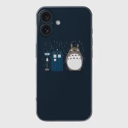 Чехол для iPhone 16 силиконовый с защитой камеры Тоторо и Тардис