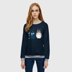 Женский свитшот 3D Тоторо и Тардис - фото 2