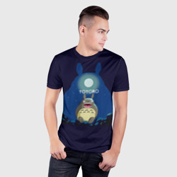 Мужская футболка 3D Slim Тоторо с открытым ртом - фото 2