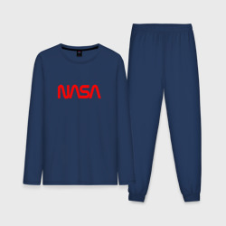 Мужская пижама с лонгсливом хлопок NASA red
