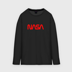 Женский лонгслив oversize хлопок NASA red