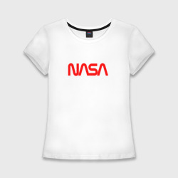 Женская футболка хлопок Slim NASA red