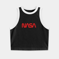 Женская укороченная майка-топ хлопок NASA red