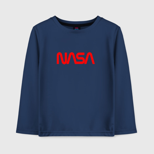 Детский лонгслив хлопок NASA red, цвет темно-синий