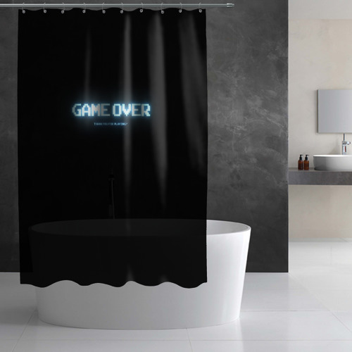 Штора 3D для ванной Game Over - фото 2