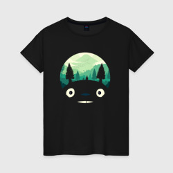 Женская футболка хлопок Тоторо и лес