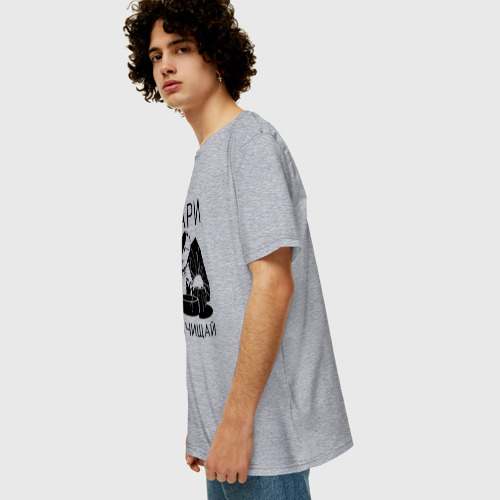 Мужская футболка хлопок Oversize с принтом Сварщик, вид сбоку #3