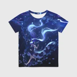 Детская футболка 3D Вокалоид Мику Аква