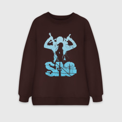 Женский свитшот oversize без начеса хлопок Мастера меча онлайн Кирито и Асуна