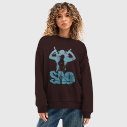 Женский свитшот oversize без начеса хлопок Мастера меча онлайн Кирито и Асуна - фото 2