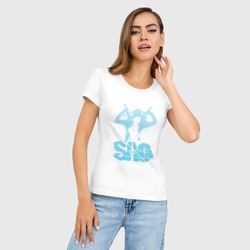 Женская футболка хлопок Slim Мастера меча онлайн Кирито и Асуна - фото 2