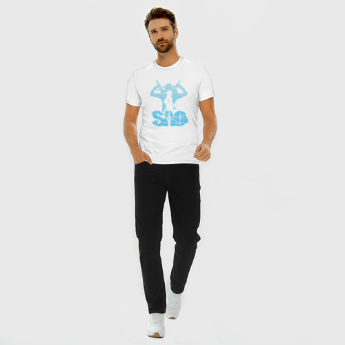 Мужская футболка хлопок Slim Мастера меча онлайн Кирито и Асуна, цвет белый - фото 5