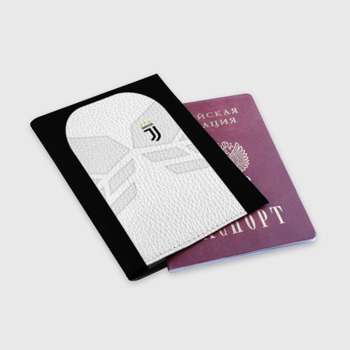 Обложка для паспорта матовая кожа Juventus sport, цвет черный - фото 3
