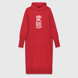 Платье удлиненное хлопок Hentai иероглифы