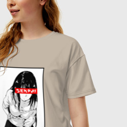 Женская футболка хлопок Oversize Senpai - фото 2