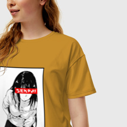 Женская футболка хлопок Oversize Senpai - фото 2