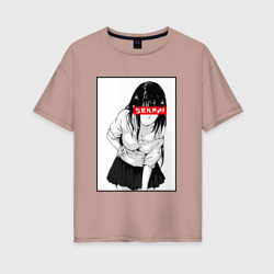 Женская футболка хлопок Oversize Senpai