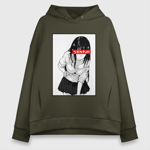 Женское худи Oversize хлопок Senpai, цвет хаки