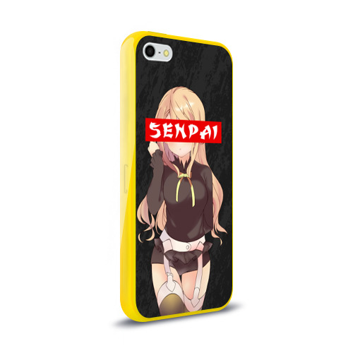 Силиконовый глянцевый чехол на iPhone 5/5s "SENPAI (В ЦВЕТЕ)" фото 1