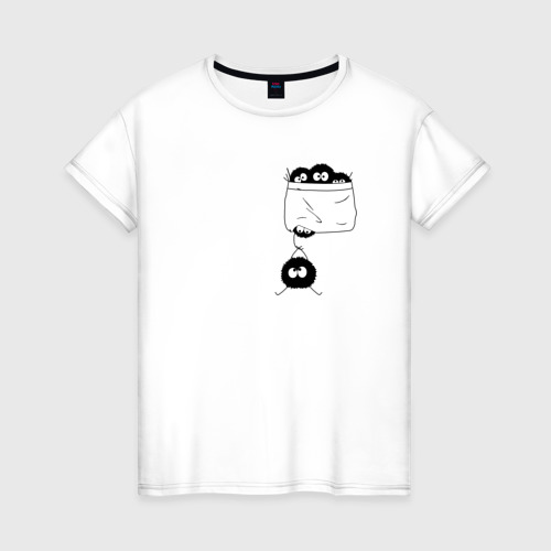 Женская футболка из хлопка с принтом Тоторо, вид спереди №1