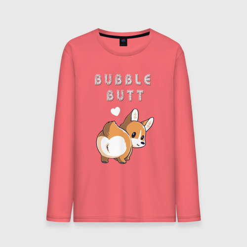 Мужской лонгслив хлопок Bubble butt, цвет коралловый