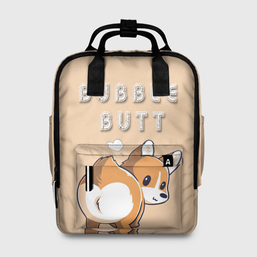 Женский рюкзак 3D с принтом Bubble butt, вид спереди #2