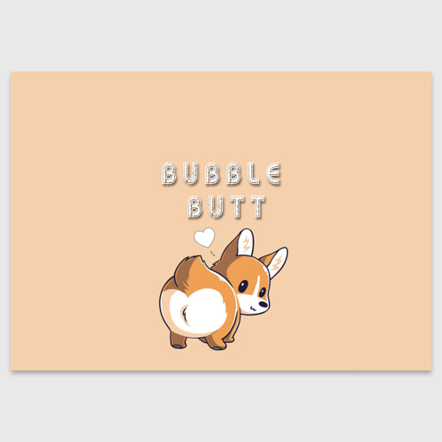 Поздравительная открытка Bubble butt, цвет белый