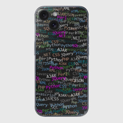 Чехол для iPhone 15 силиконовый с защитой камеры Web разработчик