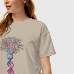 Женская футболка хлопок Oversize Дерево жизни - фото 2