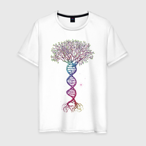 Мужская футболка из хлопка с принтом Дерево жизни, вид спереди №1