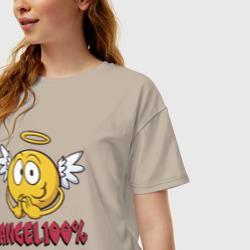 Женская футболка хлопок Oversize Angel 100% - фото 2