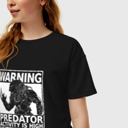 Женская футболка хлопок Oversize Predator хищник - фото 2