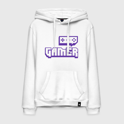 Мужская толстовка хлопок Gamer Twitch, цвет белый