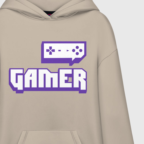 Худи SuperOversize хлопок Gamer Twitch, цвет миндальный - фото 3