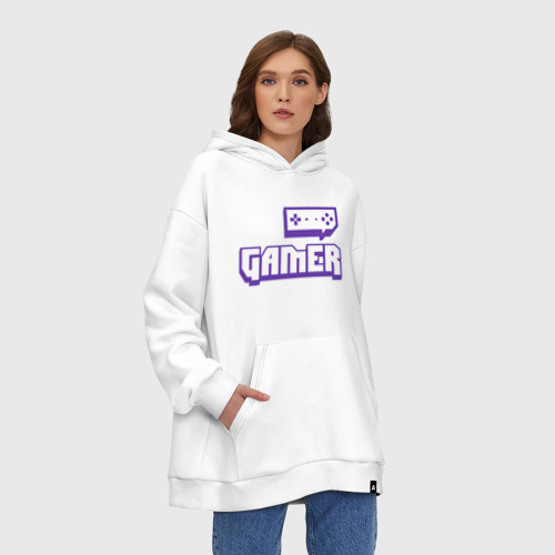 Худи SuperOversize хлопок Gamer Twitch, цвет белый - фото 4