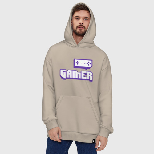 Худи SuperOversize хлопок Gamer Twitch, цвет миндальный - фото 5