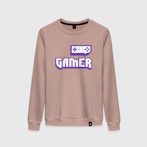 Женский свитшот хлопок Gamer Twitch, цвет пыльно-розовый