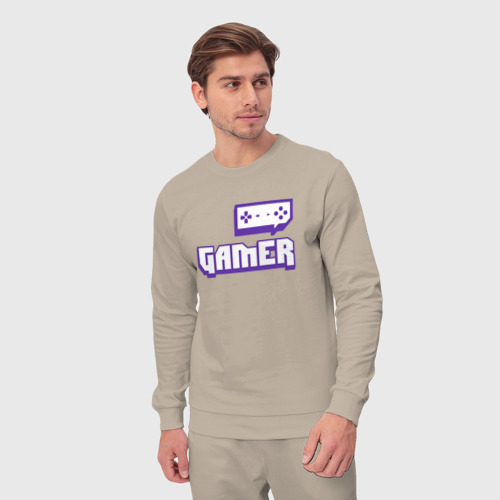 Мужской костюм хлопок Gamer Twitch, цвет миндальный - фото 5