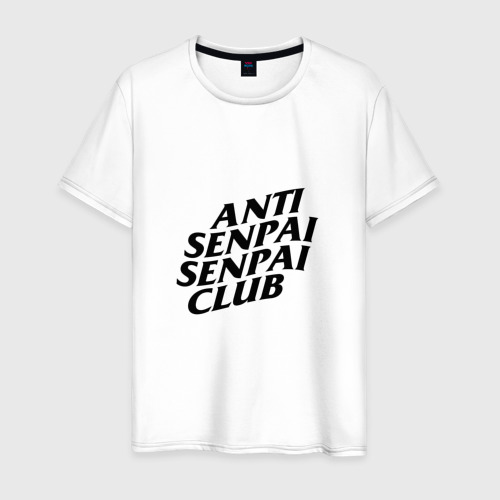 Мужская футболка хлопок ANTI SENPAI black, цвет белый