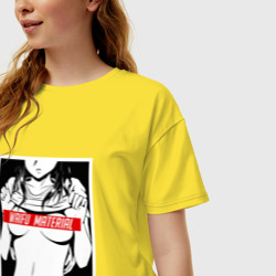 Женская футболка хлопок Oversize Waifu material - фото 2