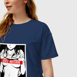 Женская футболка хлопок Oversize Waifu material - фото 2