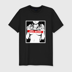 Waifu material – Мужская футболка хлопок Slim с принтом купить