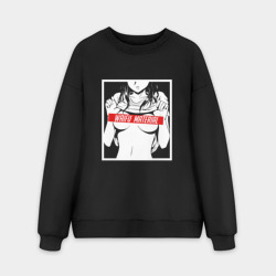 Мужской свитшот oversize без начеса хлопок Waifu material