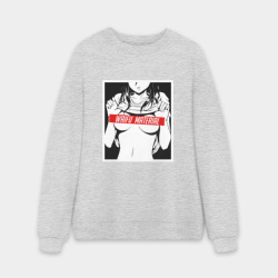 Мужской свитшот oversize без начеса хлопок Waifu material