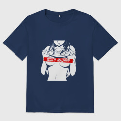 Женская футболка хлопок Oversize Waifu material