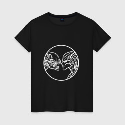 Женская футболка хлопок Чужой против Хищника