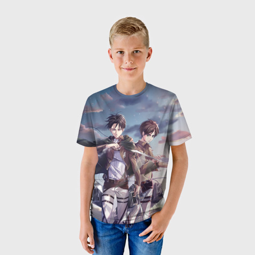 Детская 3D футболка "Levi and Eren" фото 0