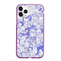 Чехол для iPhone 11 Pro Max матовый Ahegao blue